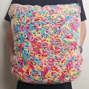 100Pcs/bag Colorful Basic Nylon Ealstic Hair Ties for Girls Ponytail Hold Scrunchie Rubber Band Kid Fashion Hair Accessories